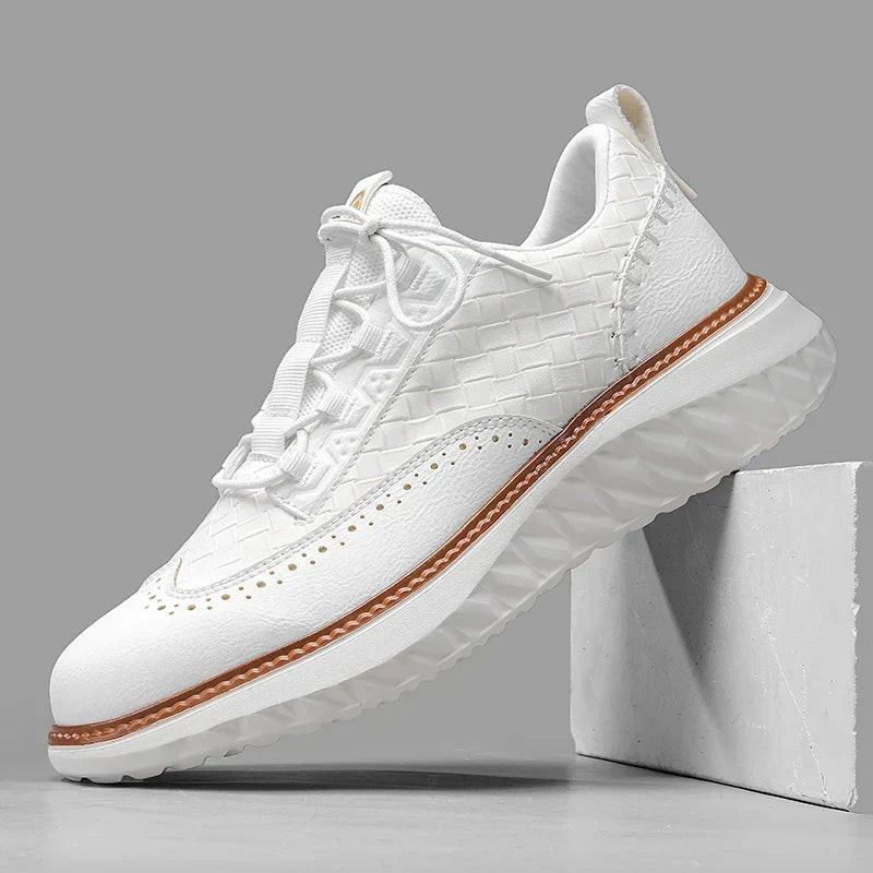Drake Burnished Leather Trainers